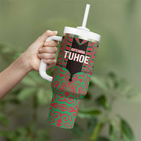 Custom Aotearoa Tuhoe Tumbler With Handle Maori Pattern New Zealand - Polynesian Pride