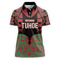 Custom Aotearoa Tuhoe Women Polo Shirt Maori Pattern New Zealand - Polynesian Pride