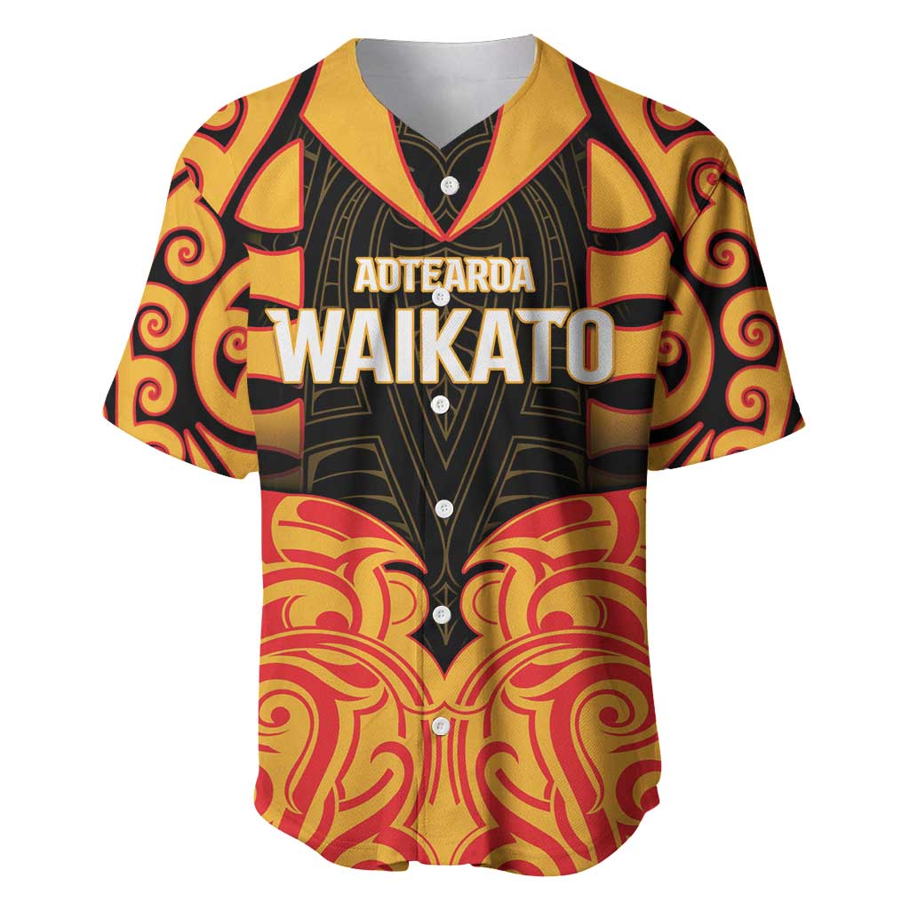 Custom Aotearoa Waikato Baseball Jersey Maori Pattern New Zealand - Polynesian Pride