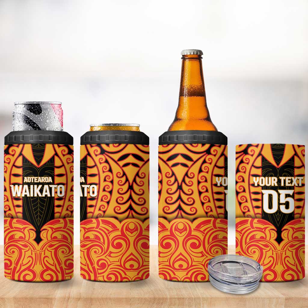 Custom Aotearoa Waikato 4 in 1 Can Cooler Tumbler Maori Pattern New Zealand - Polynesian Pride