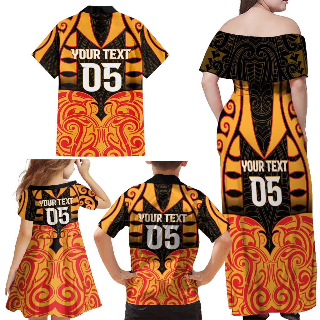 Custom Aotearoa Waikato Family Matching Off Shoulder Maxi Dress and Hawaiian Shirt Maori Pattern New Zealand - Polynesian Pride