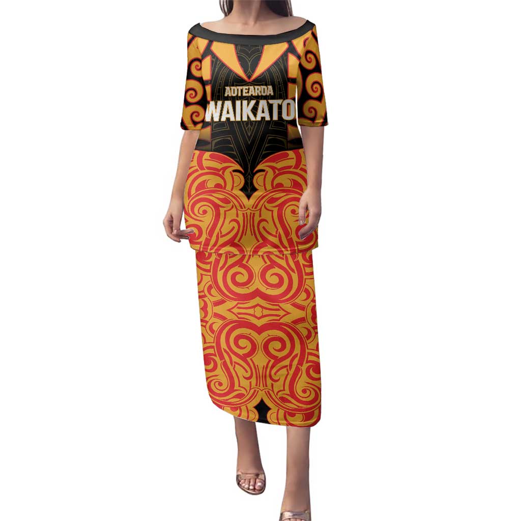 Custom Aotearoa Waikato Family Matching Puletasi and Hawaiian Shirt Maori Pattern New Zealand - Polynesian Pride