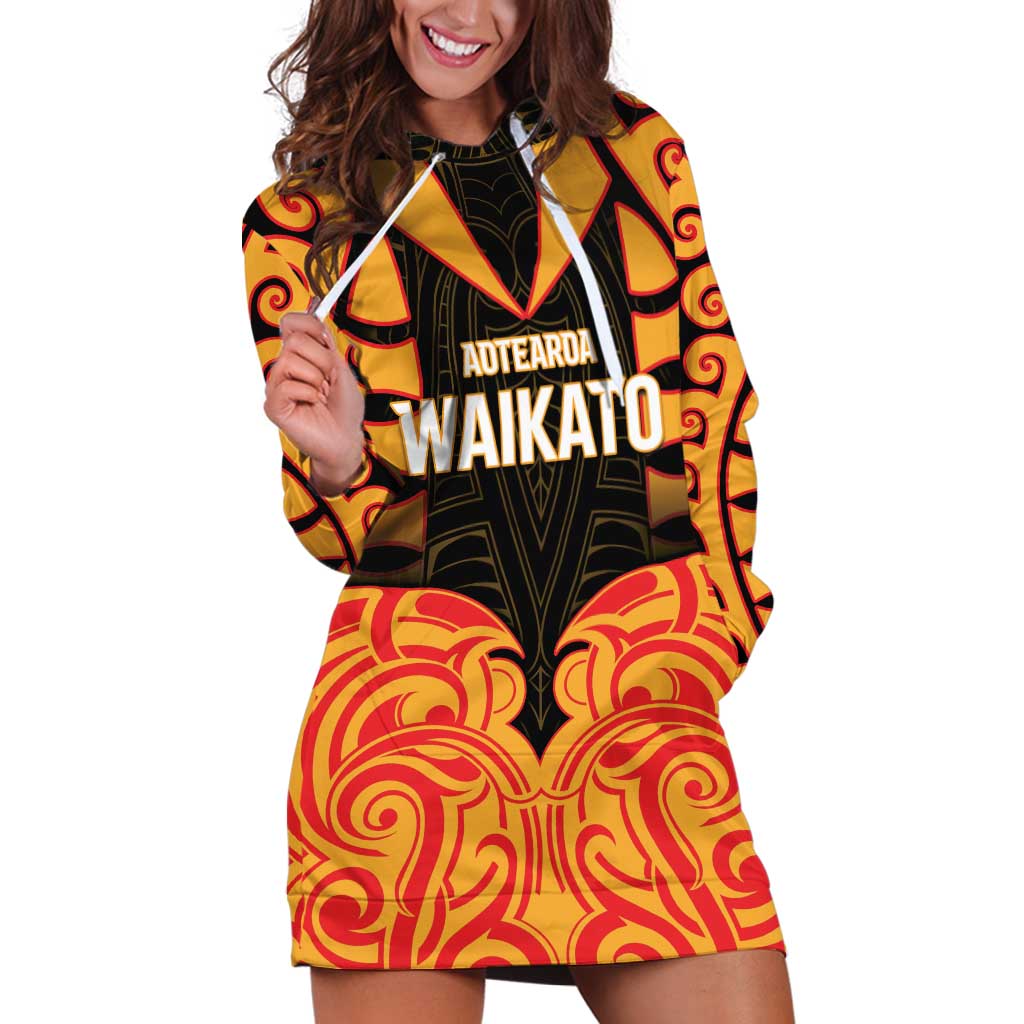 Custom Aotearoa Waikato Hoodie Dress Maori Pattern New Zealand - Polynesian Pride