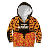 Custom Aotearoa Waikato Kid Hoodie Maori Pattern New Zealand - Polynesian Pride