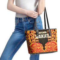 Aotearoa Waikato Leather Tote Bag Maori Pattern New Zealand - Polynesian Pride