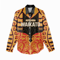 Custom Aotearoa Waikato Women Casual Shirt Maori Pattern New Zealand - Polynesian Pride