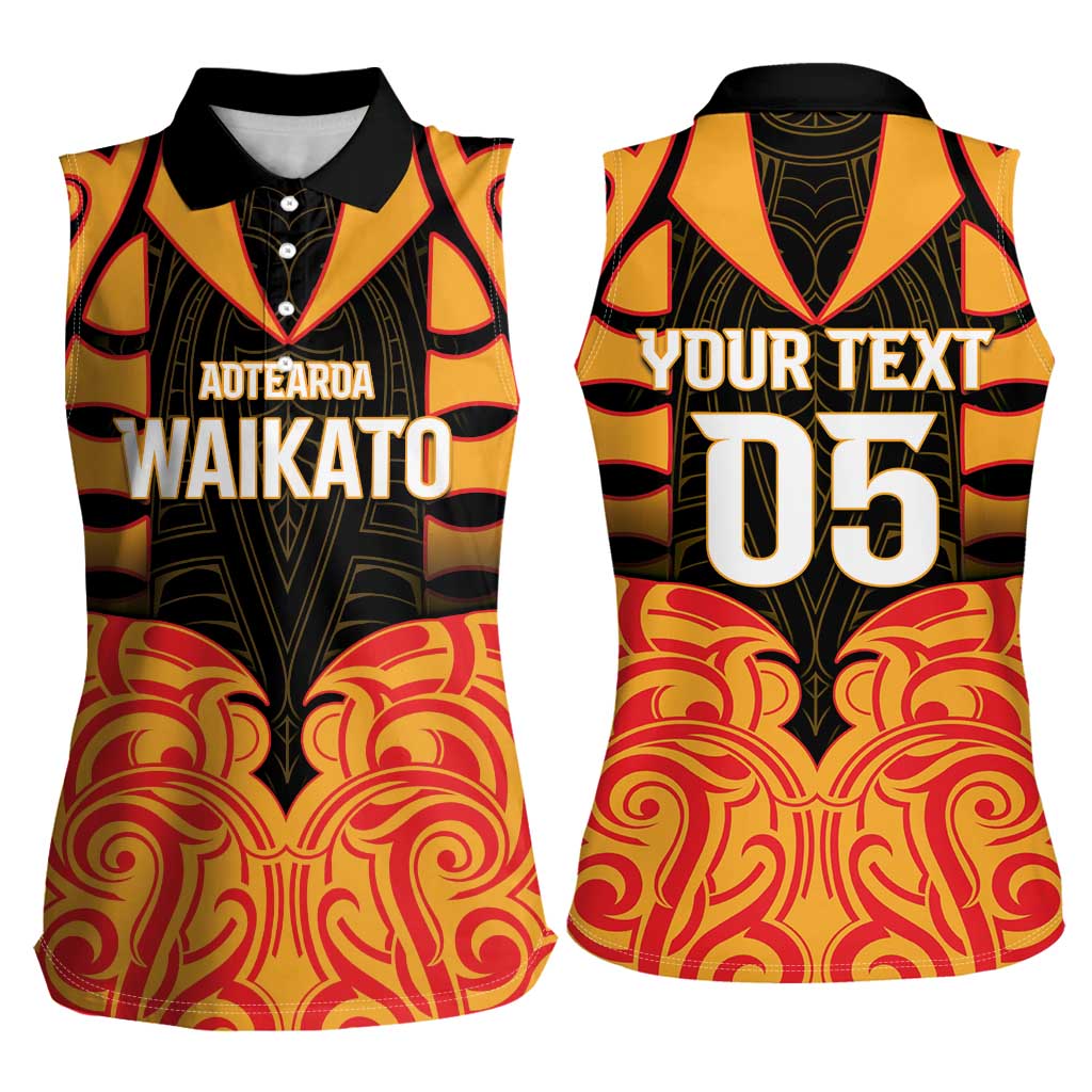 Custom Aotearoa Waikato Women Sleeveless Polo Shirt Maori Pattern New Zealand - Polynesian Pride