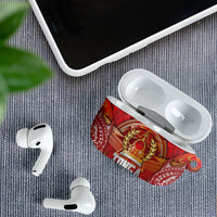 Tonga King's Birthday AirPods Case Gold Royal Crown Tribal Patterns