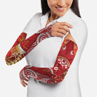 Tonga King's Birthday Arm Sleeves Gold Royal Crown Tribal Patterns