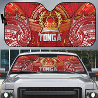 Tonga King's Birthday Auto Sun Shade Gold Royal Crown Tribal Patterns