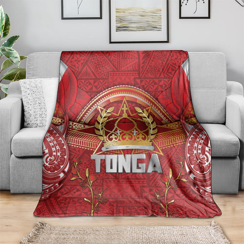 Tonga King's Birthday Blanket Gold Royal Crown Tribal Patterns