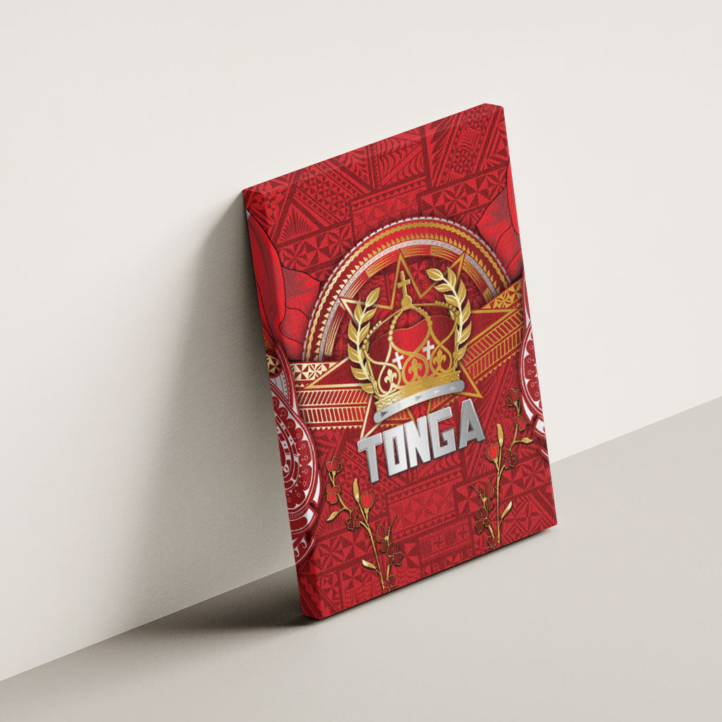 Tonga King's Birthday Canvas Wall Art Gold Royal Crown Tribal Patterns