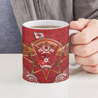 Tonga King's Birthday Ceramic Mug Gold Royal Crown Tribal Patterns