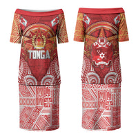 Tonga King's Birthday Couples Matching Puletasi and Hawaiian Shirt Gold Royal Crown Tribal Patterns DT05 - Polynesian Pride