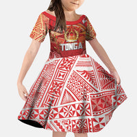 Tonga King's Birthday Family Matching Off Shoulder Maxi Dress and Hawaiian Shirt Gold Royal Crown Tribal Patterns