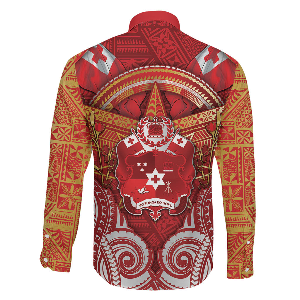 Tonga King's Birthday Family Matching Puletasi and Hawaiian Shirt Gold Royal Crown Tribal Patterns