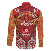 Tonga King's Birthday Family Matching Puletasi and Hawaiian Shirt Gold Royal Crown Tribal Patterns