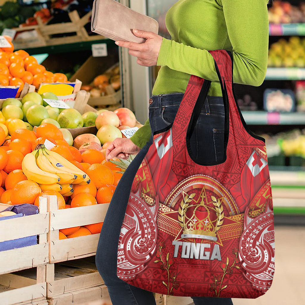 Tonga King's Birthday Grocery Bag Gold Royal Crown Tribal Patterns