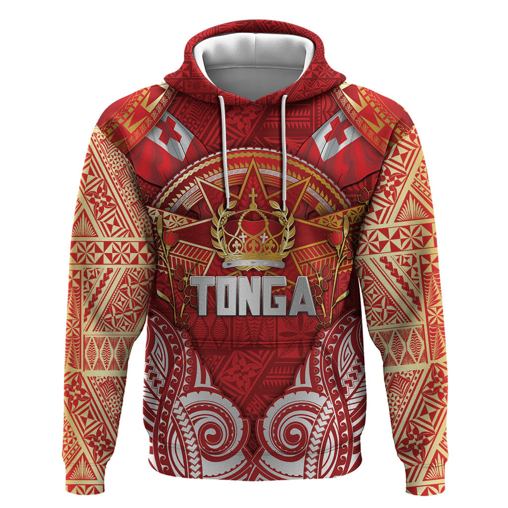Tonga King's Birthday Hoodie Gold Royal Crown Tribal Patterns