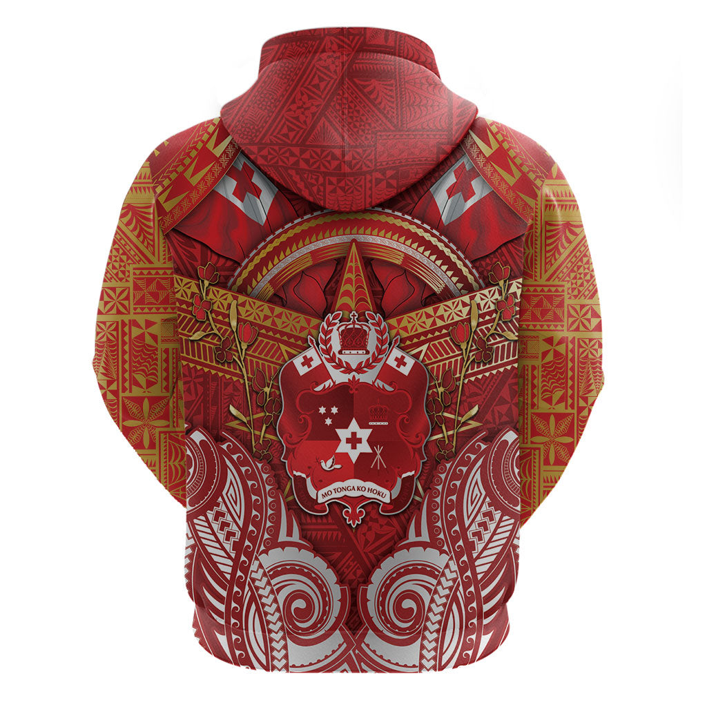 Tonga King's Birthday Hoodie Gold Royal Crown Tribal Patterns