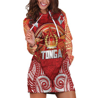 Tonga King's Birthday Hoodie Dress Gold Royal Crown Tribal Patterns