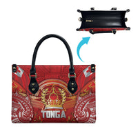Tonga King's Birthday Leather Bag Gold Royal Crown Tribal Patterns