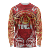 Tonga King's Birthday Long Sleeve Shirt Gold Royal Crown Tribal Patterns