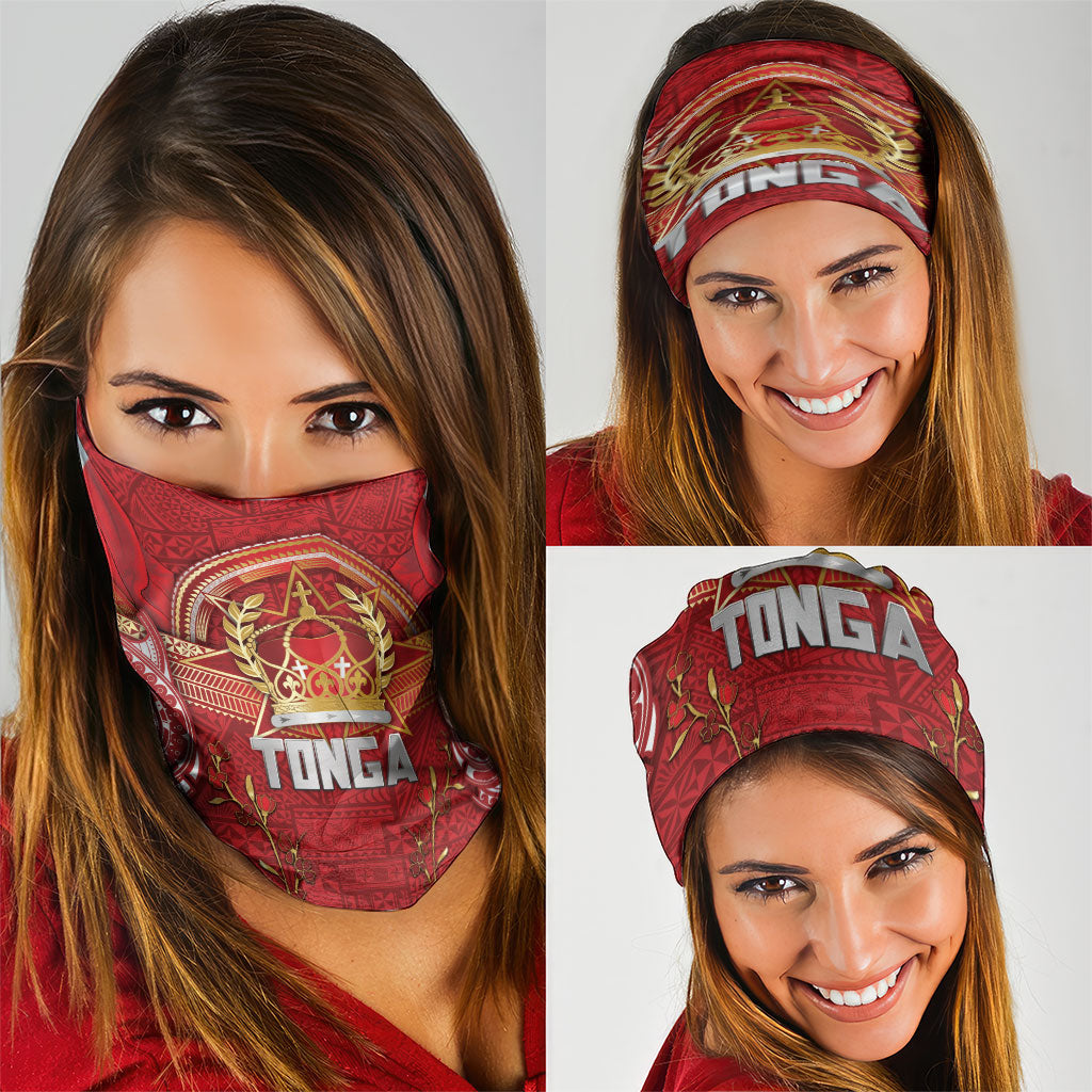 Tonga King's Birthday Neck Gaiter Gold Royal Crown Tribal Patterns