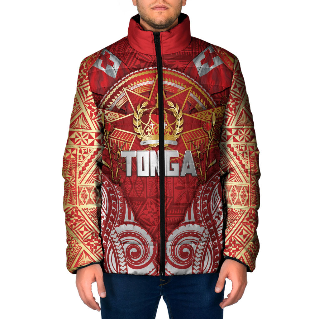 Tonga King's Birthday Padded Jacket Gold Royal Crown Tribal Patterns