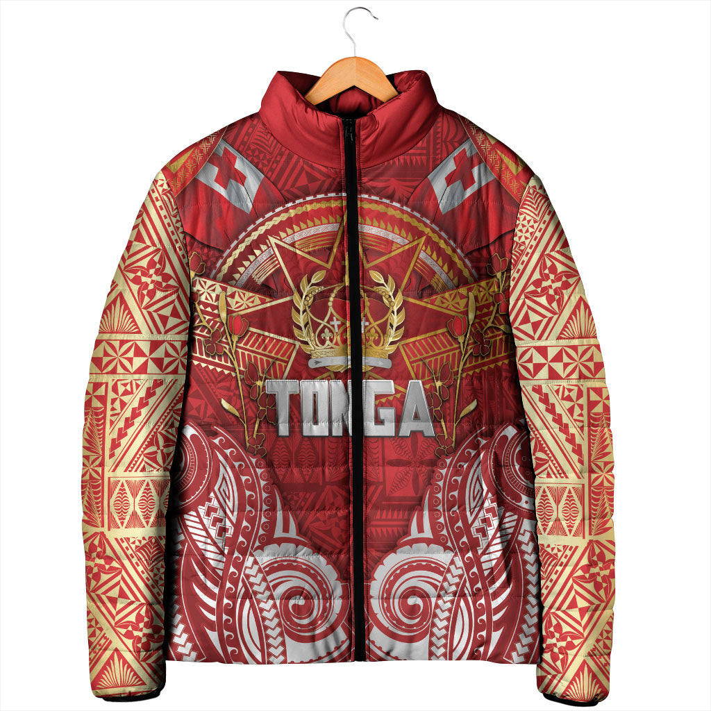 Tonga King's Birthday Padded Jacket Gold Royal Crown Tribal Patterns