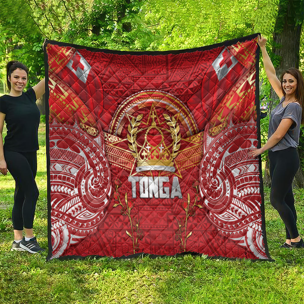 Tonga King's Birthday Quilt Gold Royal Crown Tribal Patterns