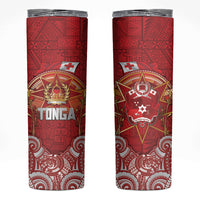 Tonga King's Birthday Skinny Tumbler Gold Royal Crown Tribal Patterns