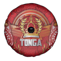 Tonga King's Birthday Spare Tire Cover Gold Royal Crown Tribal Patterns