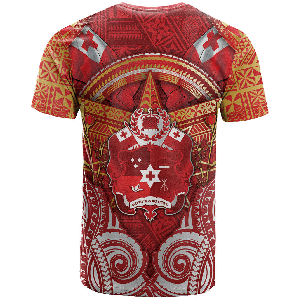 Tonga King's Birthday T Shirt Gold Royal Crown Tribal Patterns