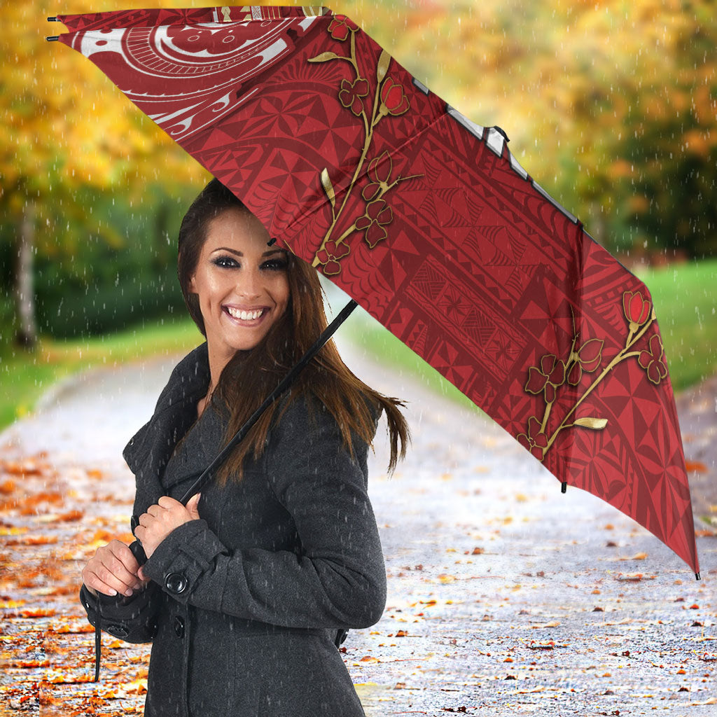 Tonga King's Birthday Umbrella Gold Royal Crown Tribal Patterns
