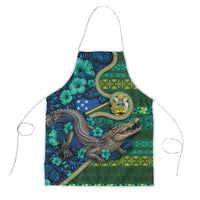 Solomon Islands Independence Day Apron Crocodile Hibiscus Tribal Pattern