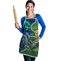Solomon Islands Independence Day Apron Crocodile Hibiscus Tribal Pattern