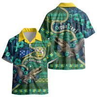 Personalised Solomon Islands Independence Day Kid Hawaiian Shirt Crocodile Hibiscus Tribal Pattern DT05 - Polynesian Pride
