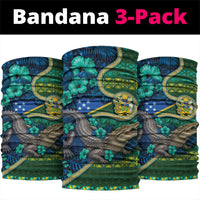 Solomon Islands Independence Day Neck Gaiter Crocodile Hibiscus Tribal Pattern