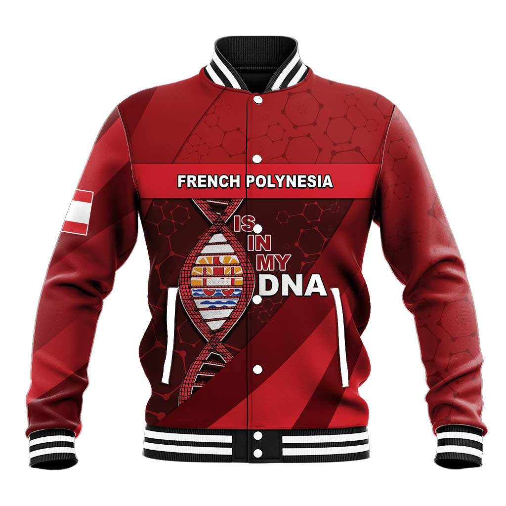 French Polynesia Is In My DNA Baseball Jacket DT05 Unisex Red - Polynesian Pride
