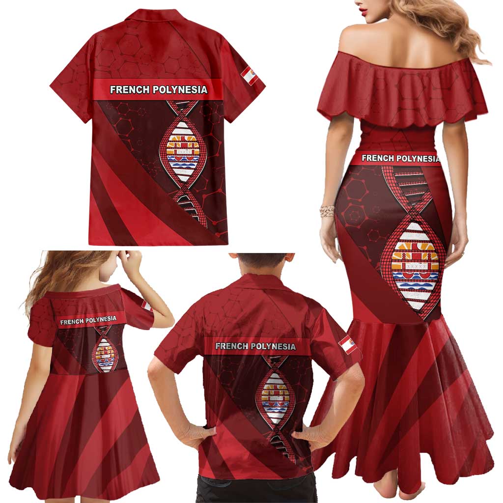 French Polynesia Is In My DNA Family Matching Mermaid Dress and Hawaiian Shirt - Polynesian Pride