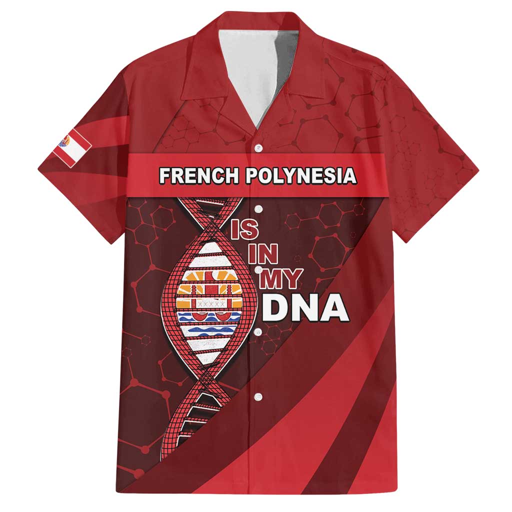 French Polynesia Is In My DNA Family Matching Puletasi and Hawaiian Shirt DT05 Dad's Shirt - Short Sleeve Red - Polynesian Pride