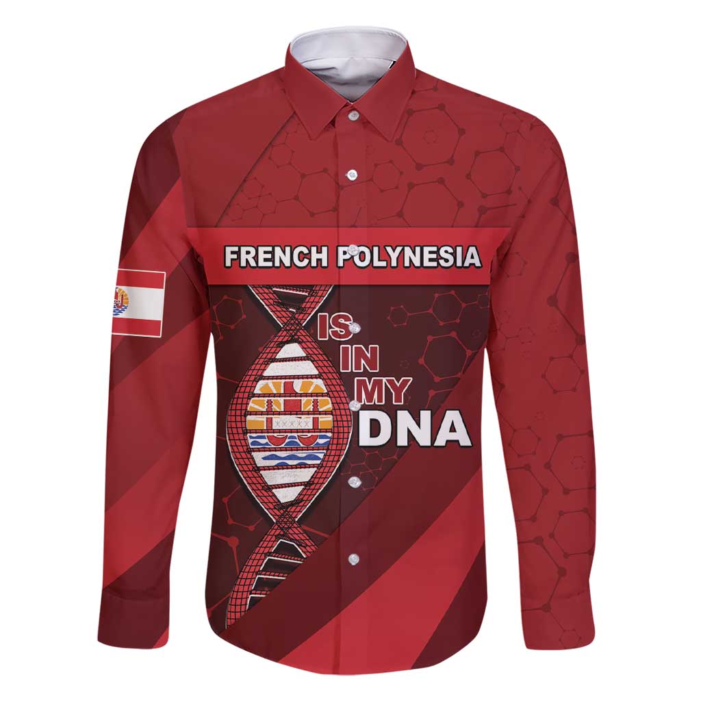 French Polynesia Is In My DNA Family Matching Short Sleeve Bodycon Dress and Hawaiian Shirt DT05 Dad's Shirt - Long Sleeve Red - Polynesian Pride