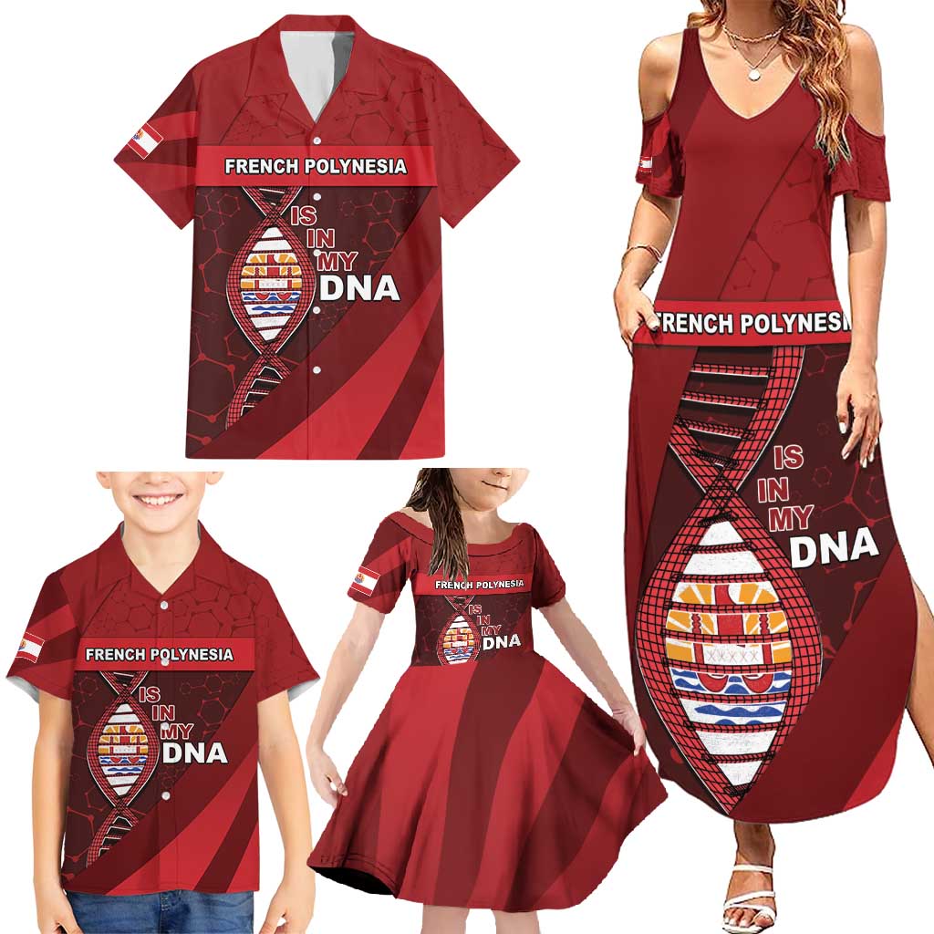 French Polynesia Is In My DNA Family Matching Summer Maxi Dress and Hawaiian Shirt - Polynesian Pride