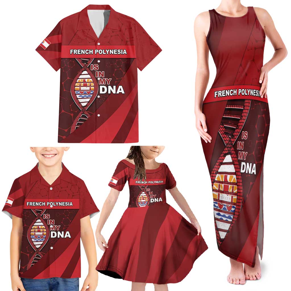 French Polynesia Is In My DNA Family Matching Tank Maxi Dress and Hawaiian Shirt - Polynesian Pride