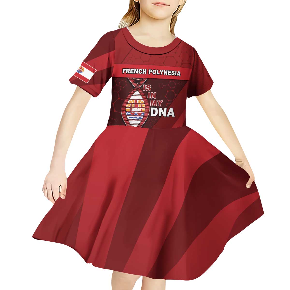 French Polynesia Is In My DNA Kid Short Sleeve Dress - Polynesian Pride