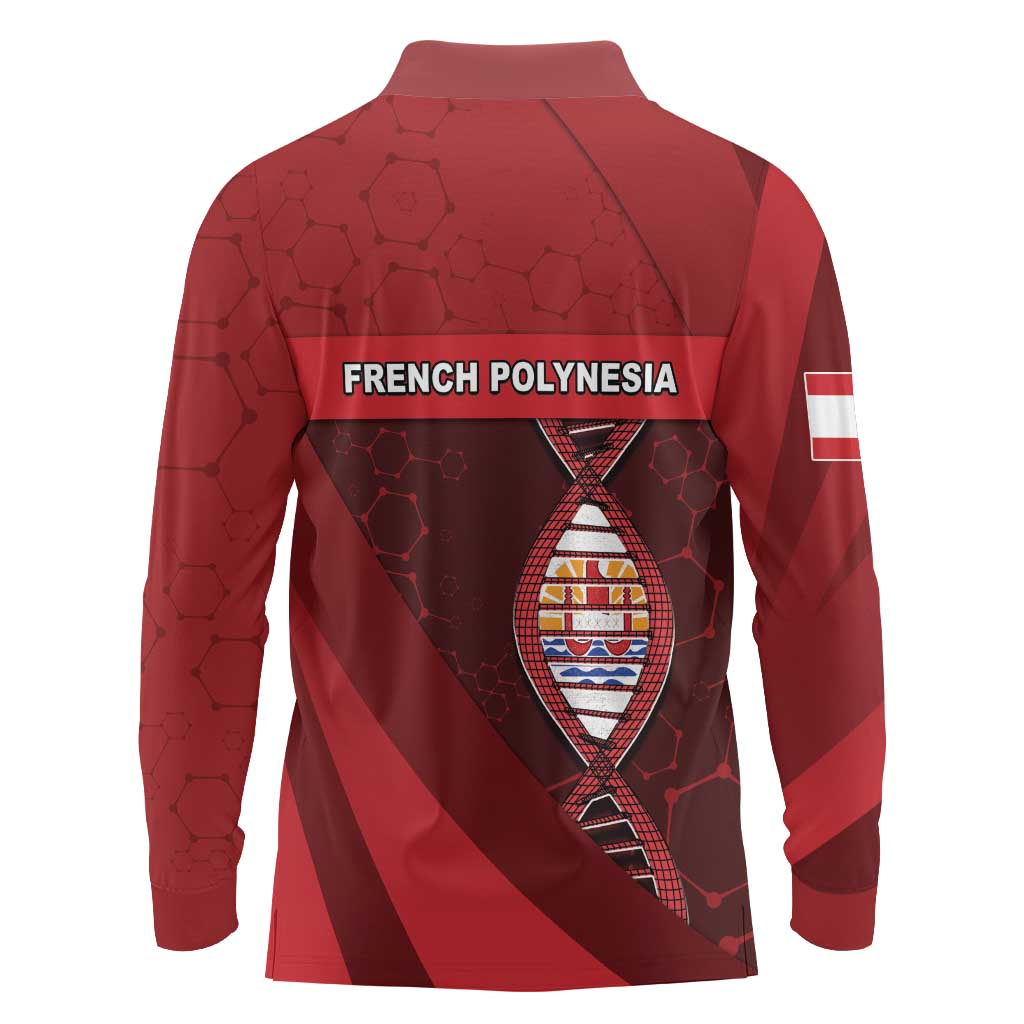 French Polynesia Is In My DNA Long Sleeve Polo Shirt - Polynesian Pride