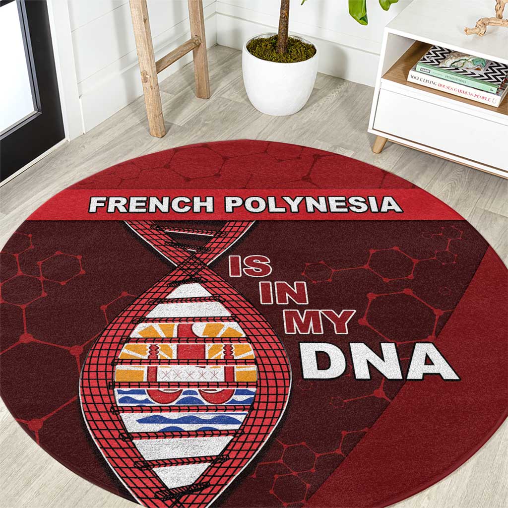 French Polynesia Is In My DNA Round Carpet DT05 Red - Polynesian Pride