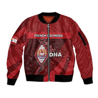 French Polynesia Is In My DNA Sleeve Zip Bomber Jacket DT05 Unisex Red - Polynesian Pride