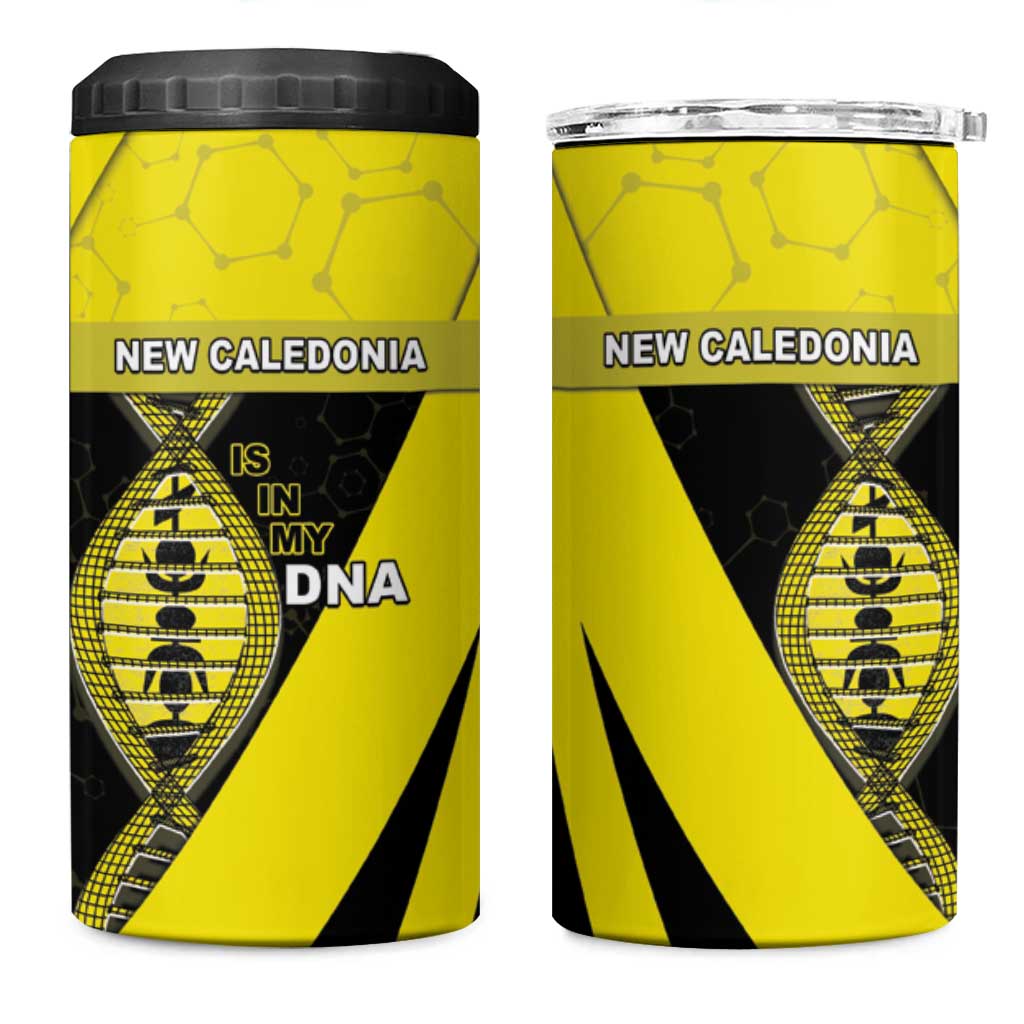 New Caledonia Is In My DNA 4 in 1 Can Cooler Tumbler DT05 One Size: 16 oz Yellow - Polynesian Pride